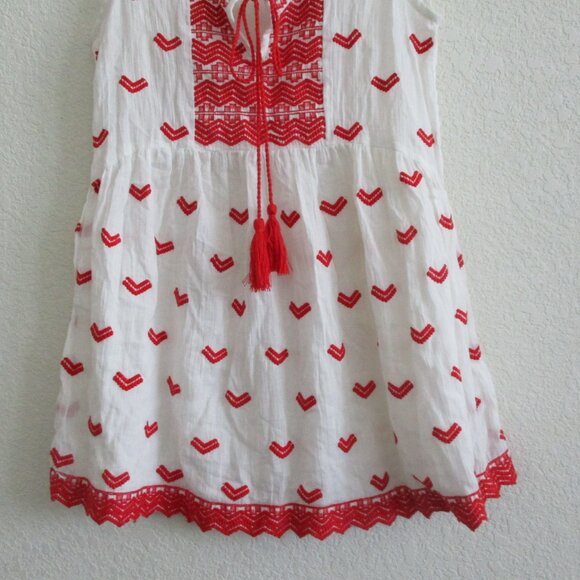 ASOS Embroidered Smock Top white size 4 sheer - Picture 7 of 16